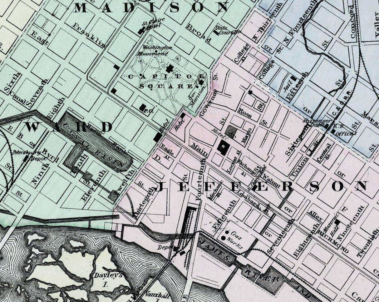 1884 Map of Richmond Virginia