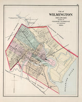 1884 Map of Wilmington Delaware