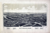 1889 Panoramic Map of Mittineague Massachusetts