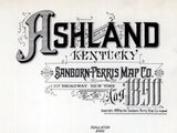 1890 Map of Ashland Boyd County Kentucky