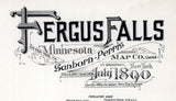 1890 Map of Fergus Falls Otter Tail County Minnesota