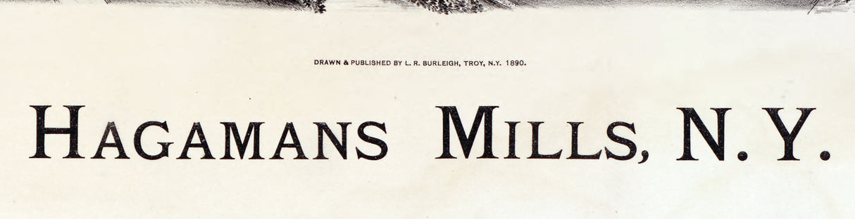 1890 Panoramic Map of Hagamans Mills New York