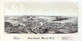 1890 Panoramic Map of Hagamans Mills New York