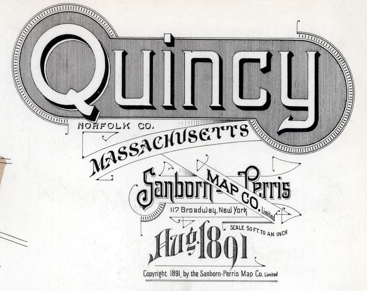 1891 Map of Quincy Norfolk County Massachusetts