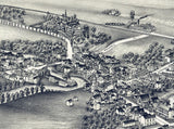1892 Panoramic Map of Lancaster New York