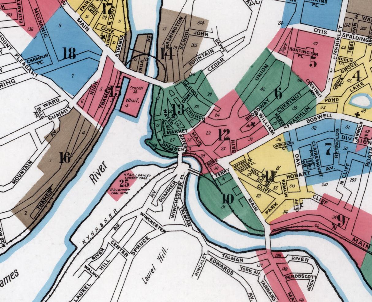 1903 Map of Norwich New London County Connecticut