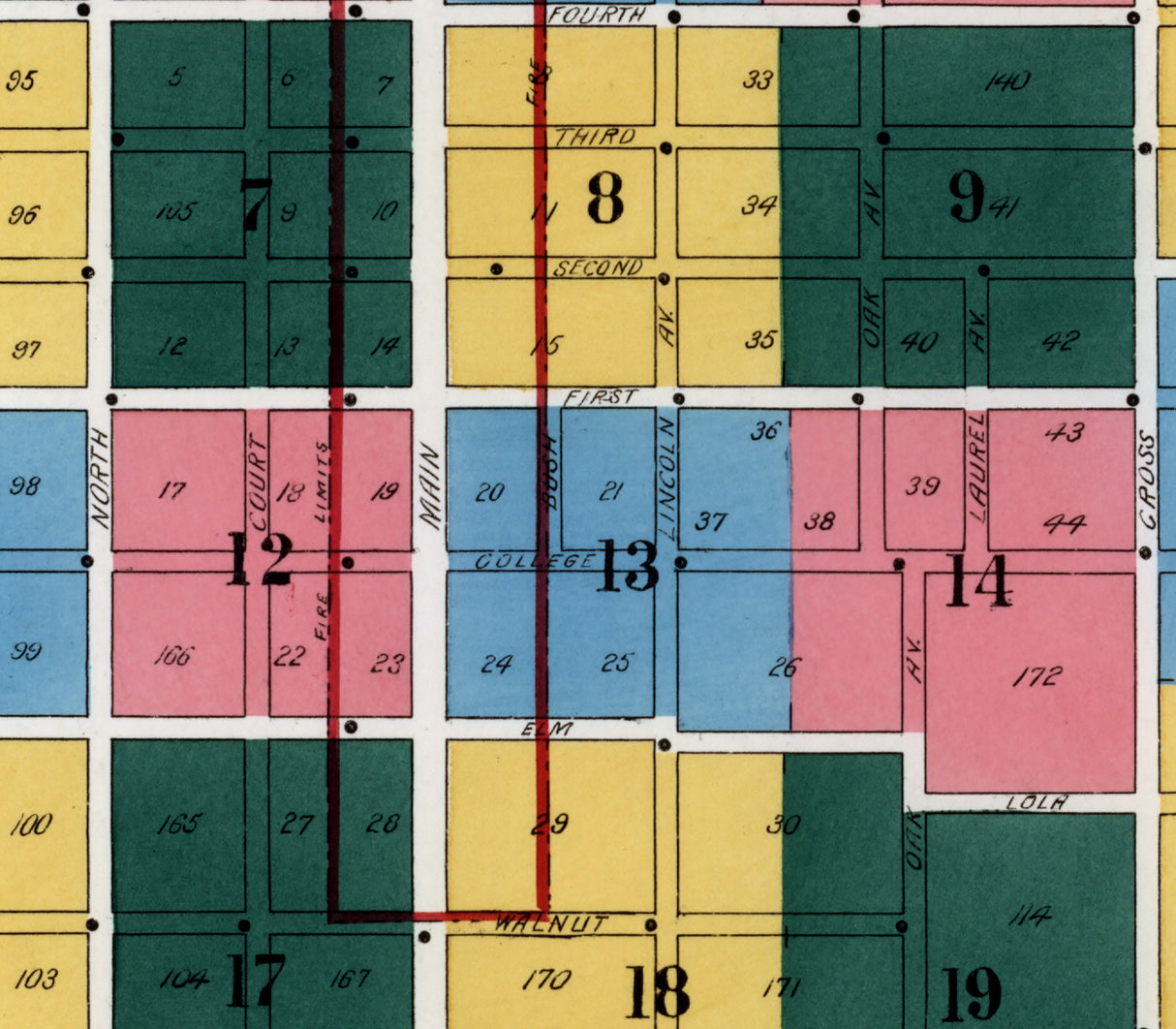 1906 Town Map of Woodland Yolo County California
