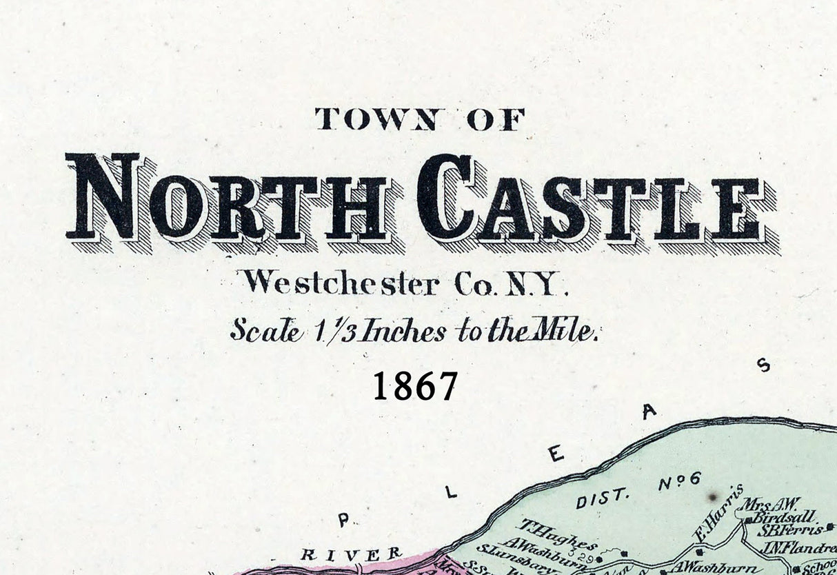 1867 Map of North Castle Westchester County New York