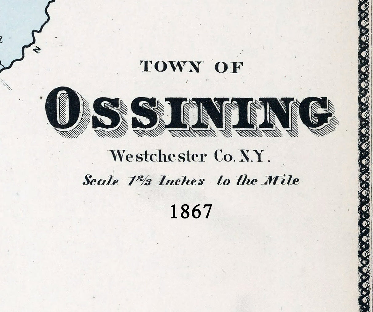 1867 Map of Ossining Westchester County New York