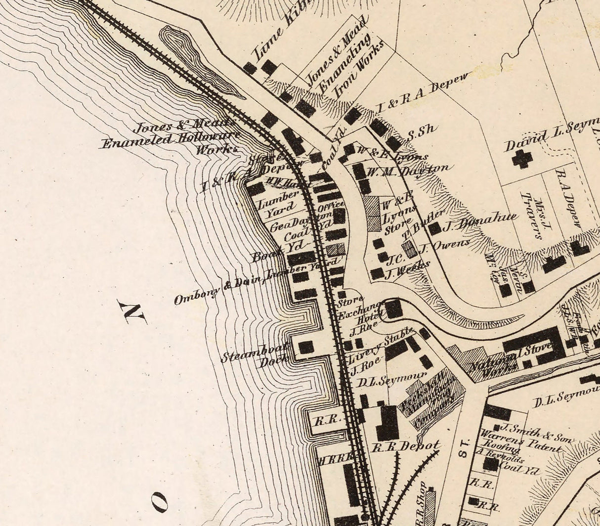 1867 Map of Peekskill Westchester County New York
