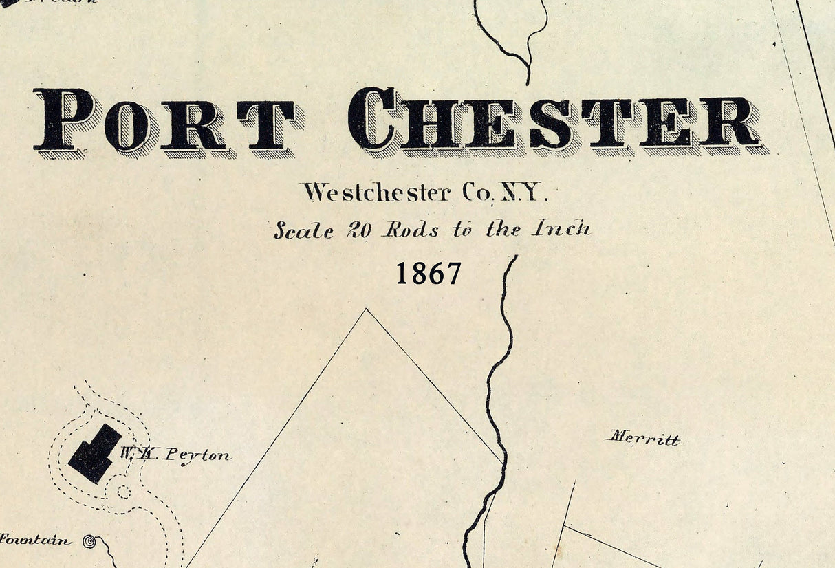 1867 Map of Port Chester Westchester County New York