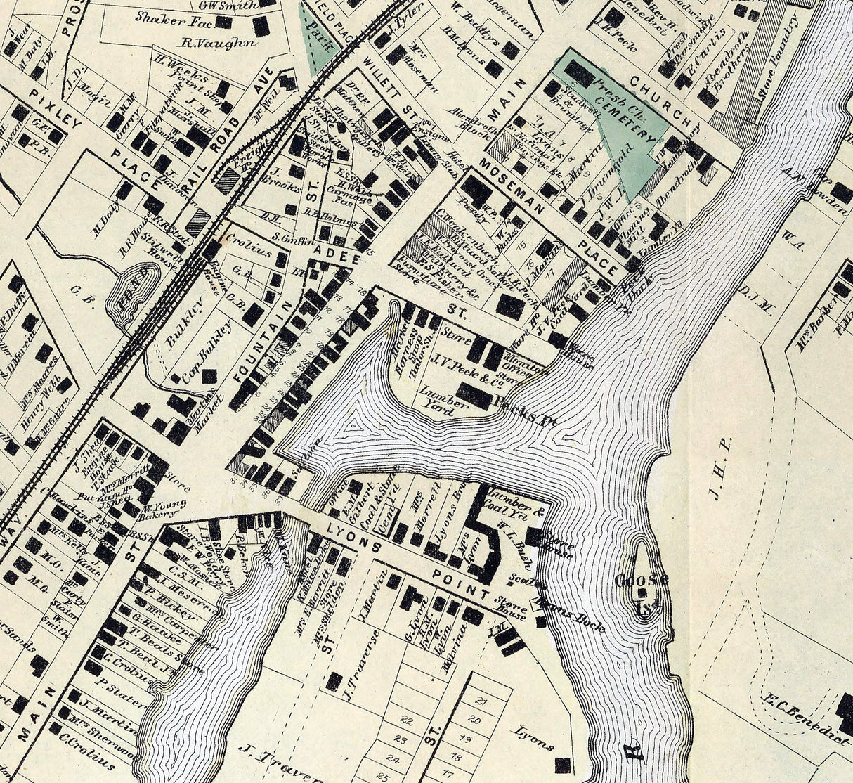 1867 Map of Port Chester Westchester County New York
