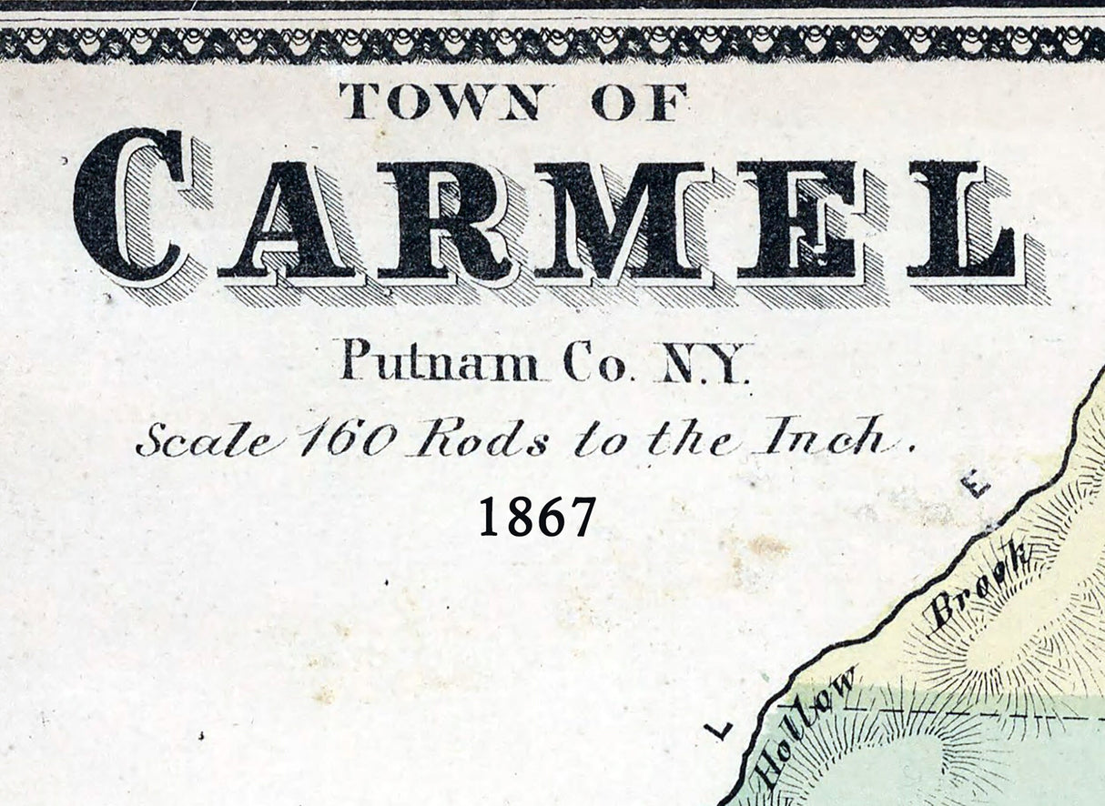 1867 Map of Carmel Putnam County New York