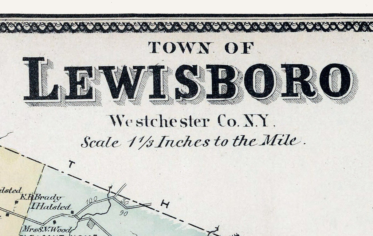 1867 Map of Lewisboro Westchester County New York