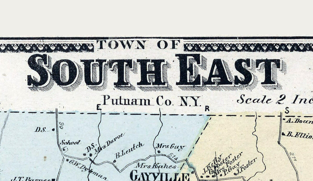 1867 Map of South East Putnam County New York