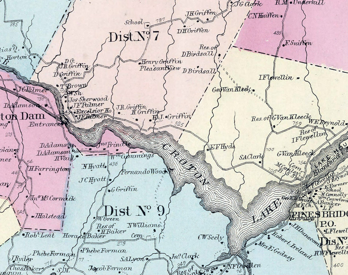 1867 Map of Yorktown Westchester County New York