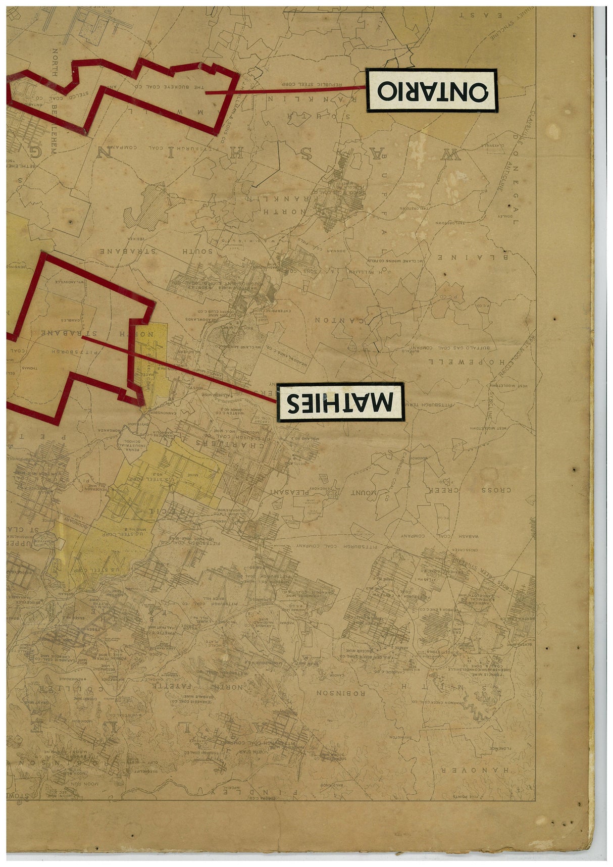 Early 1900s Map of Coal & Coke Properties in Southwestern PA