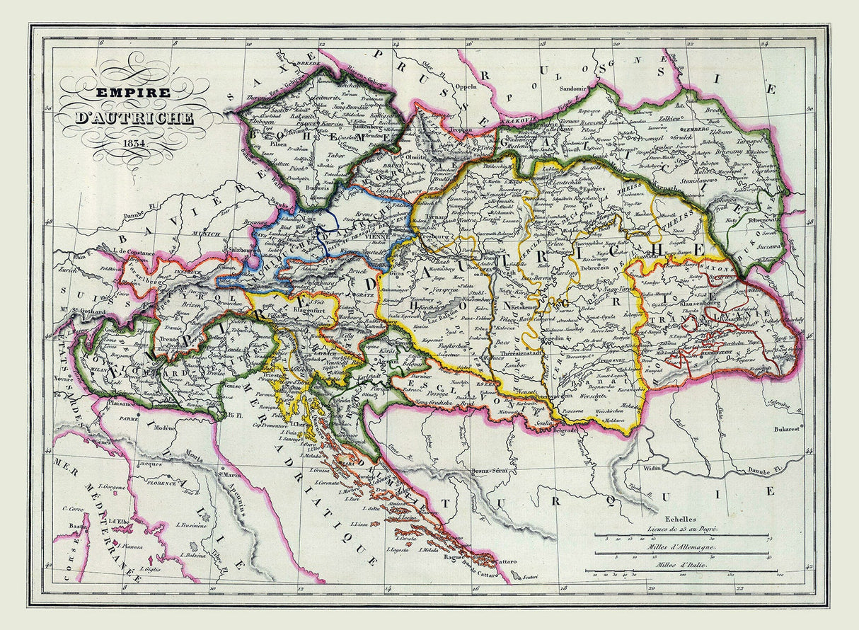 1834 Map of the Austrian Empire