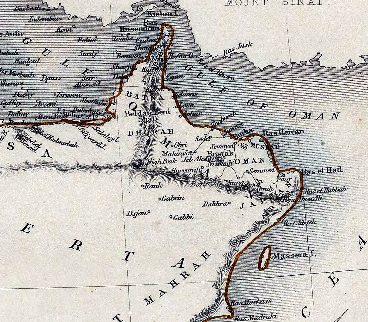 1851 Map of Arabia