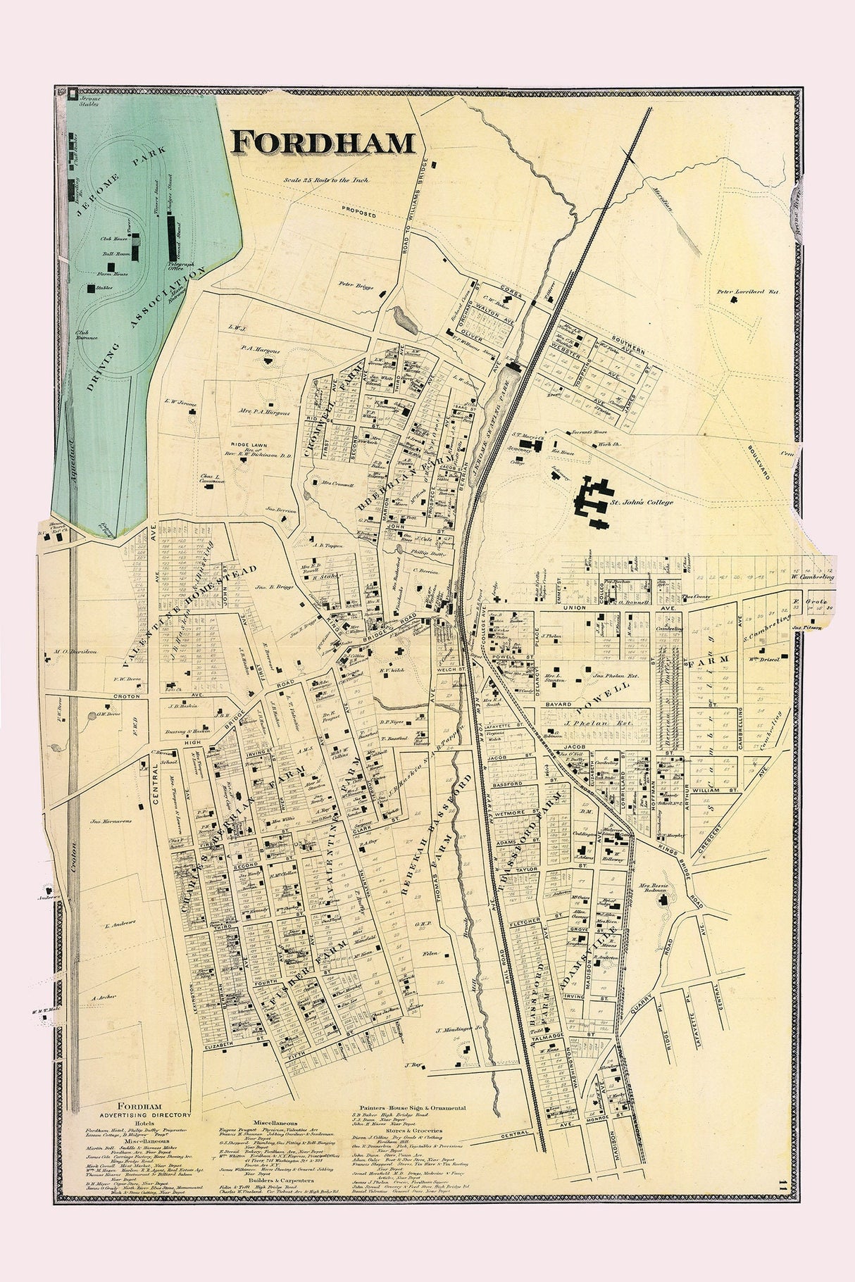 1868 Map of Fordham New York