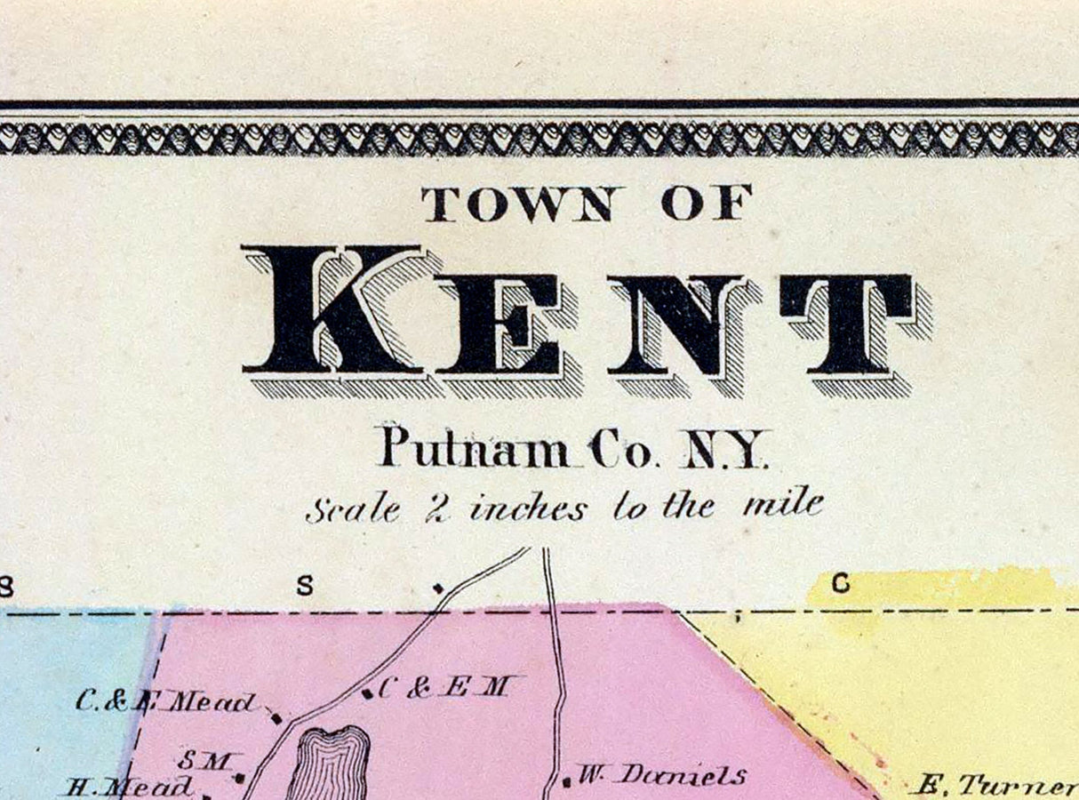 1868 Map of Kent Putnam County New York