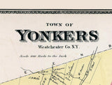 1868 Map of Yonkers Westchester County New York