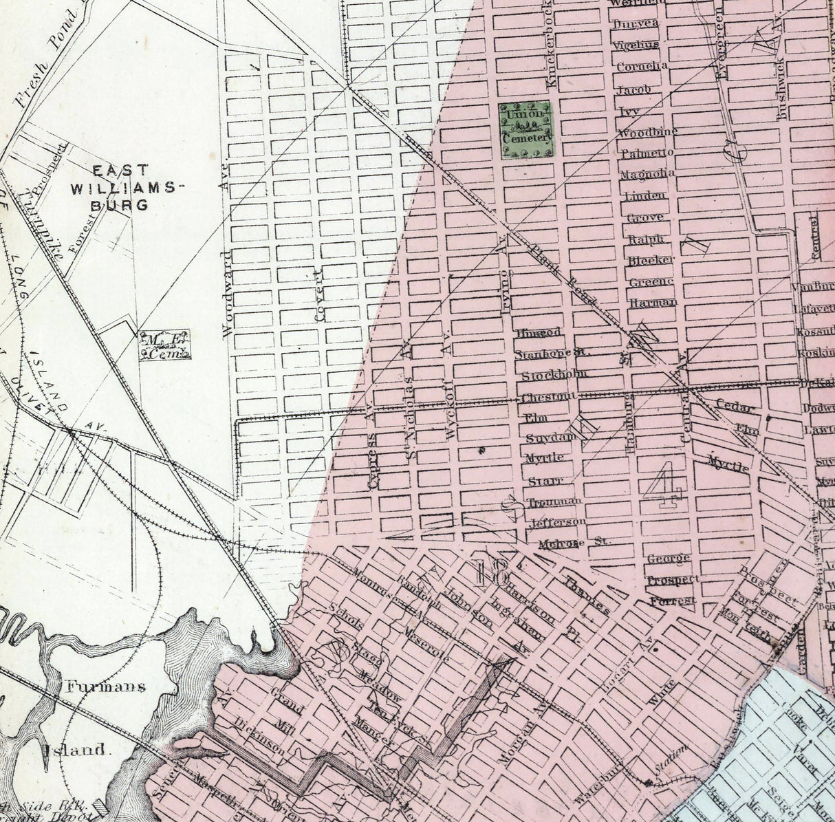 1873 Map of Brooklyn New York