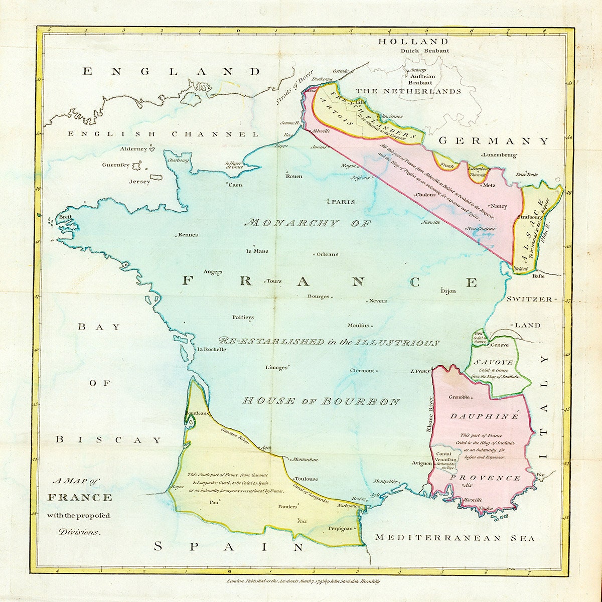 1793 Map of France