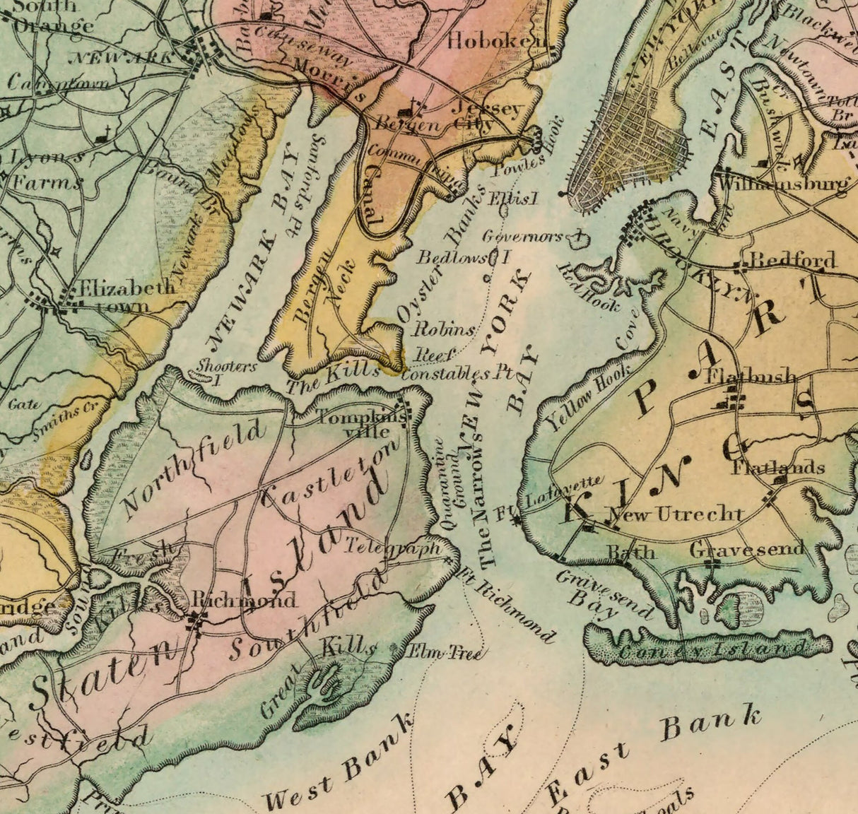 1831 Map of the New York City Region