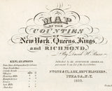 1839 Map of the Counties of New York Queens Kings and Richmond