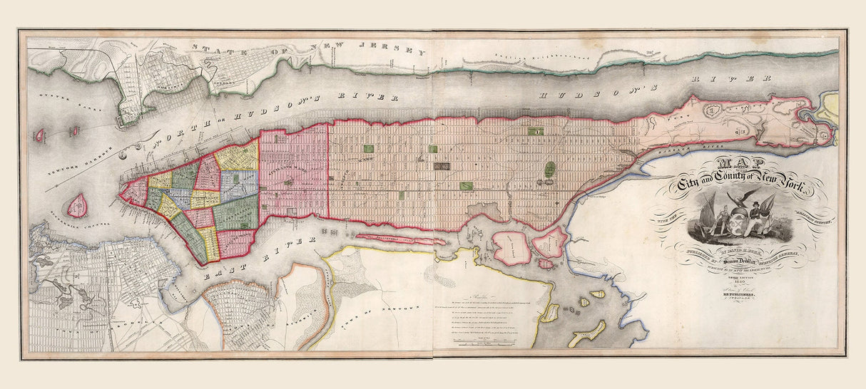 1840 Map of the City and County of New York