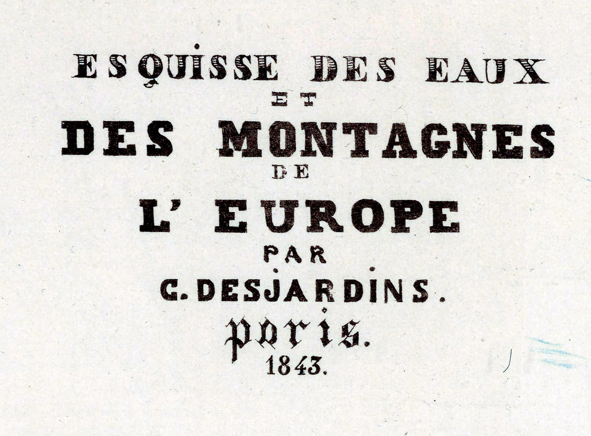 1843 Topographic Map of Europe