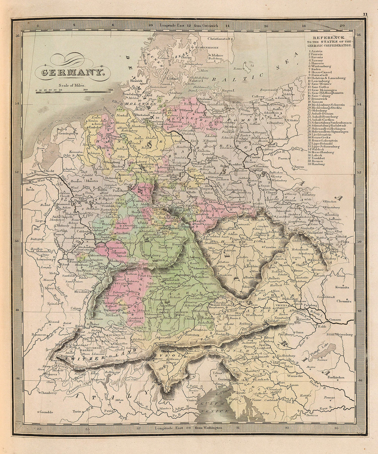 1849 Map of Germany