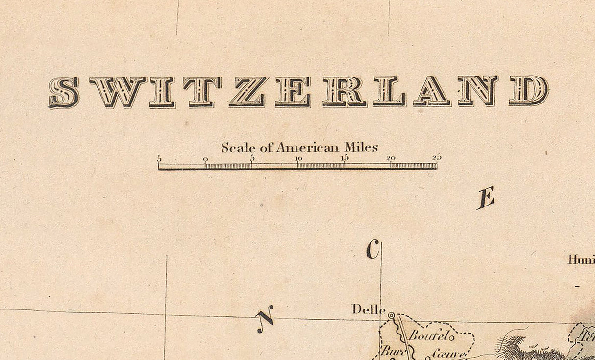 1849 Map of Switzerland