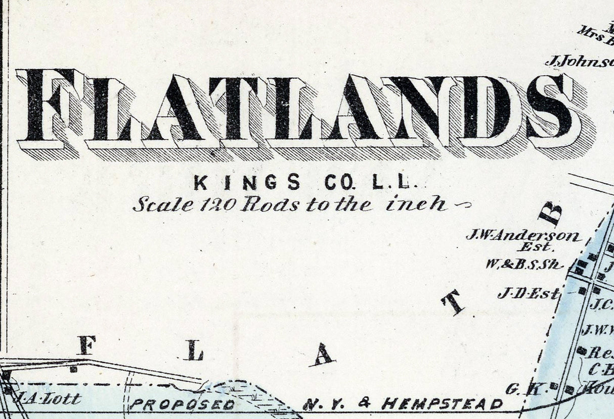 1873 Map of Flatlands Kings County New York