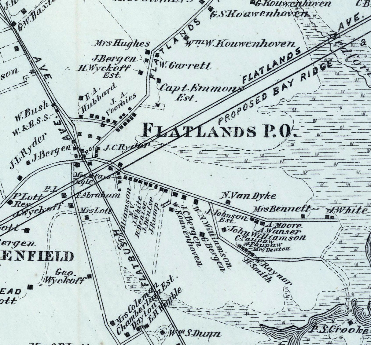 1873 Map of Flatlands Kings County New York