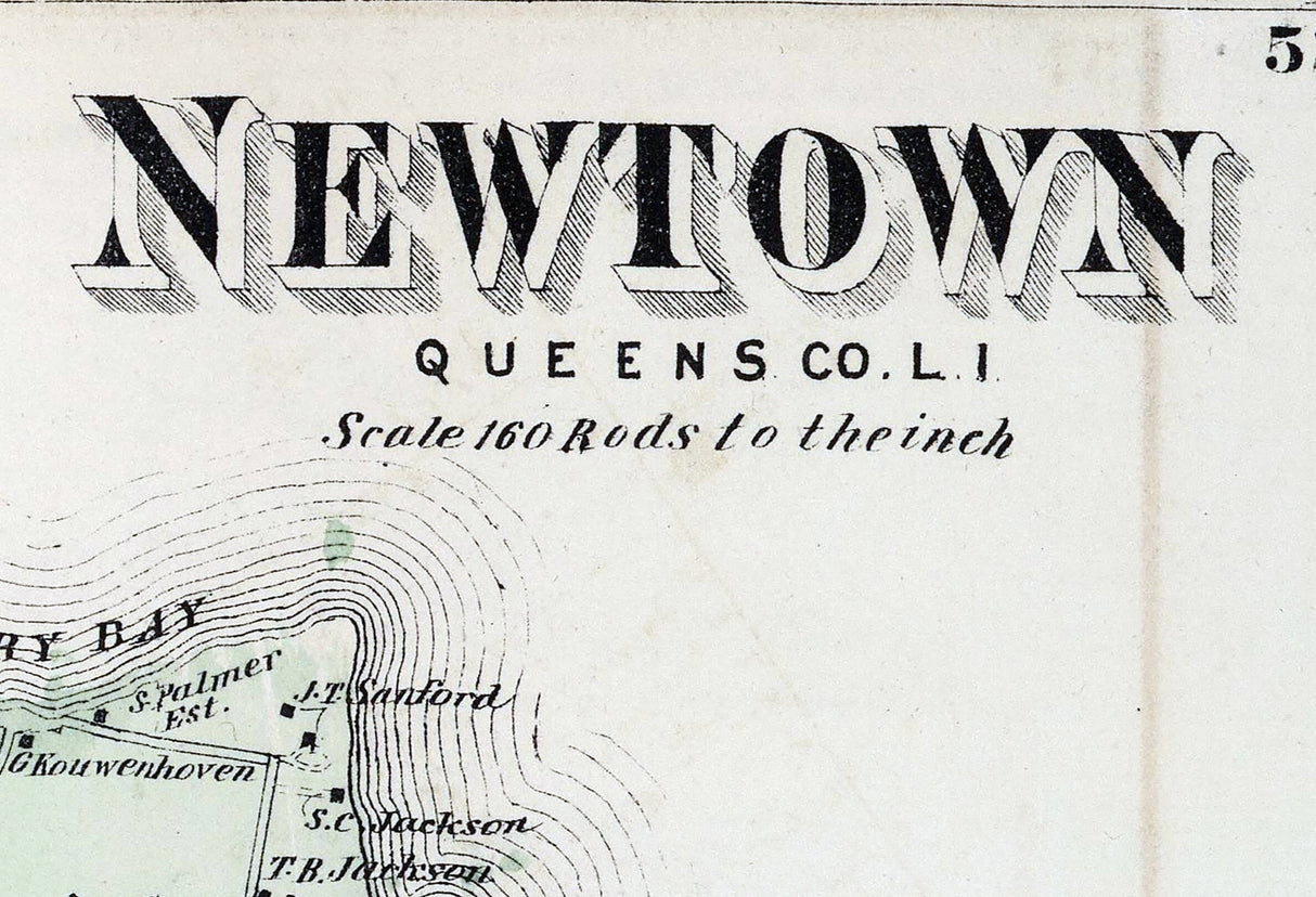 1873 Map of Newtown Queens County New York