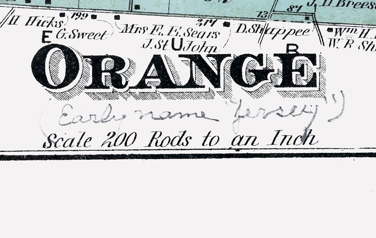 1874 Map of Orange Schuyler County New York