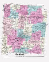 1874 Map of Orange Schuyler County New York