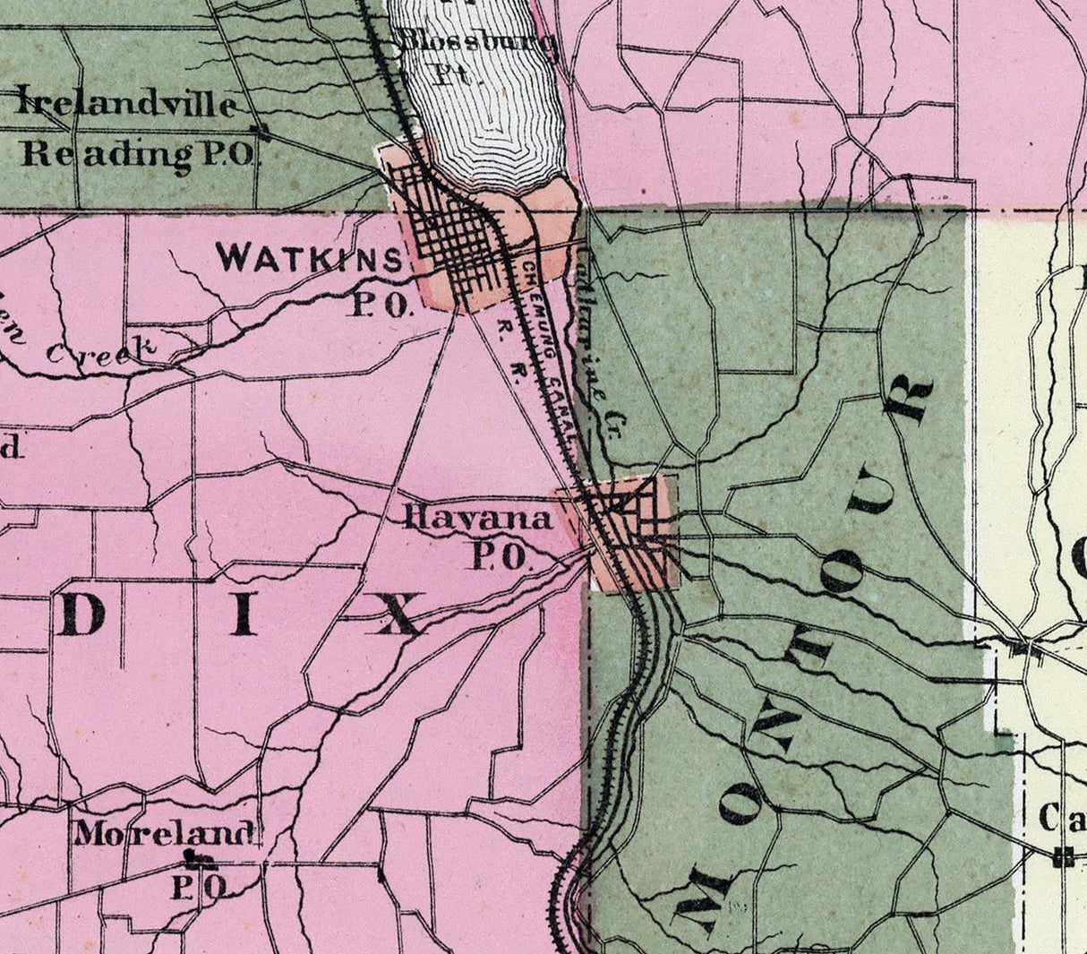 1874 Map of Schuyler County New York