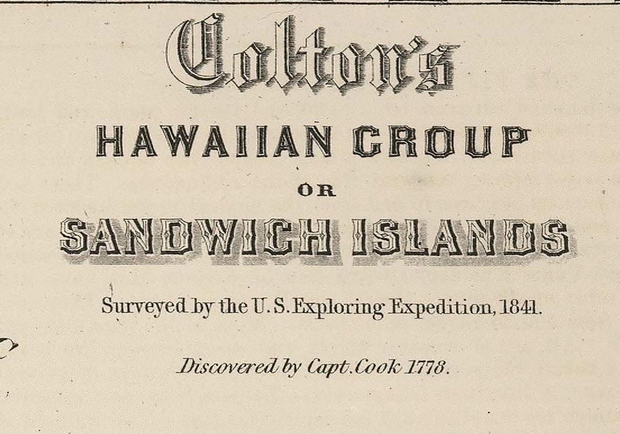 1841 Map of the Hawaii Islands