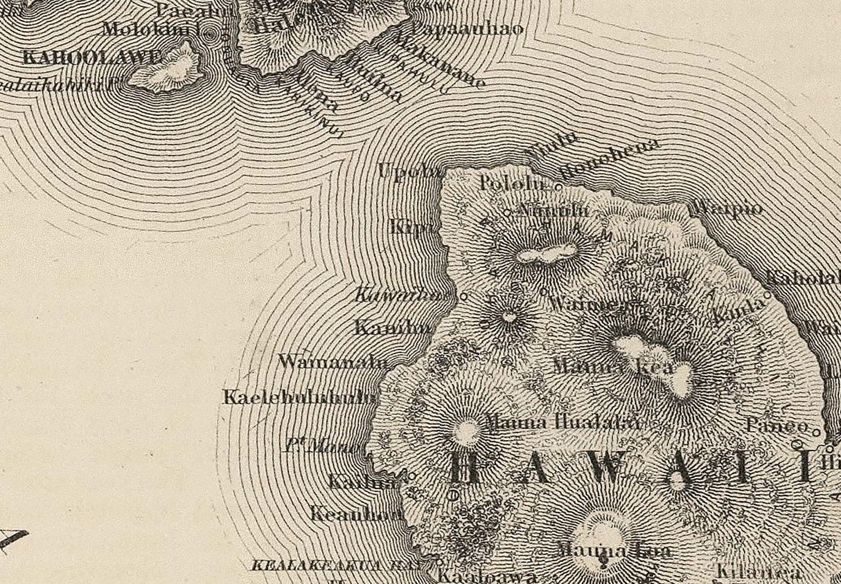 1841 Map of the Hawaii Islands