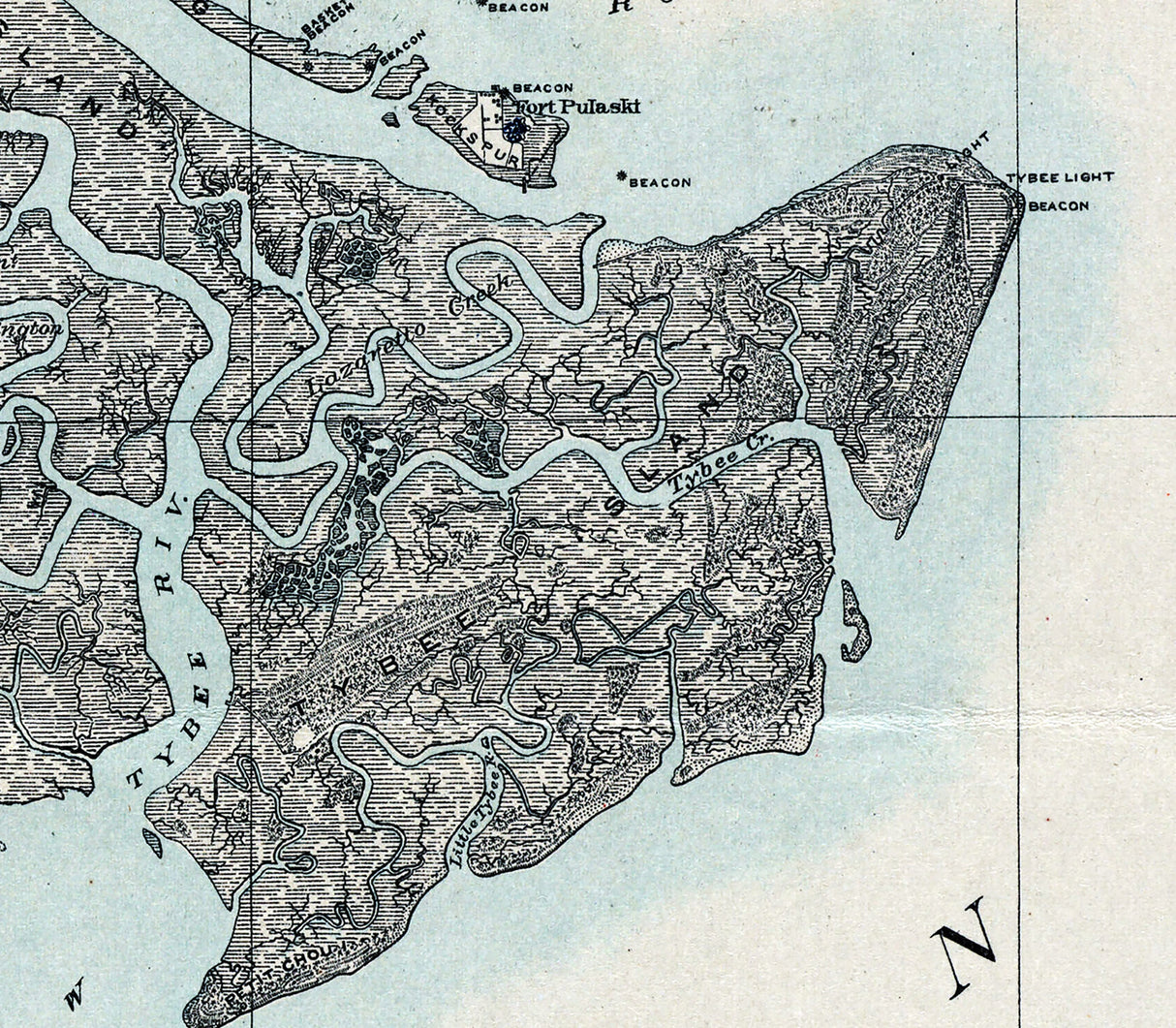 1864 Map of Savannah Georgia and Environs