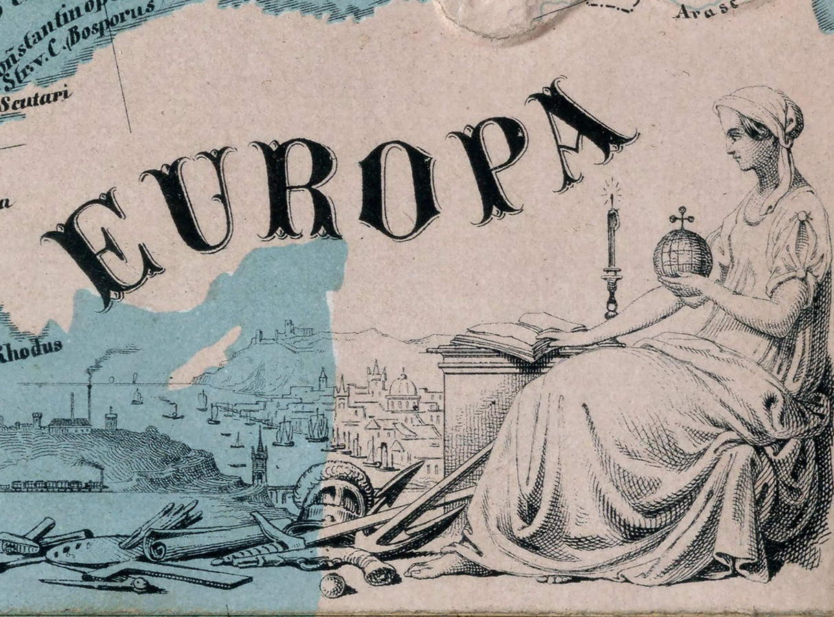 1864 Relief Map of Europe