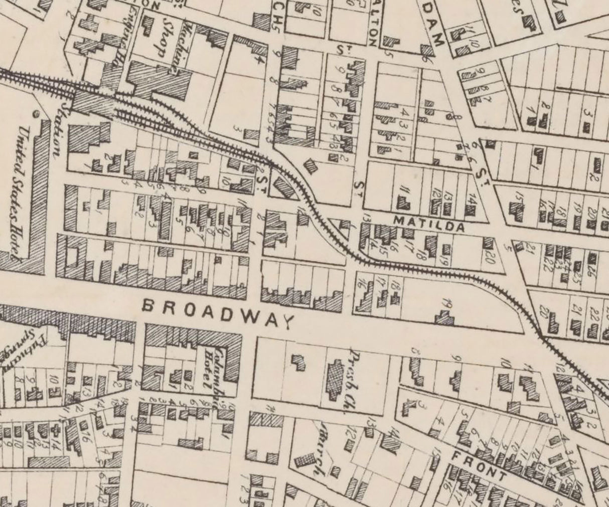 1866 Map of Saratoga Springs New York