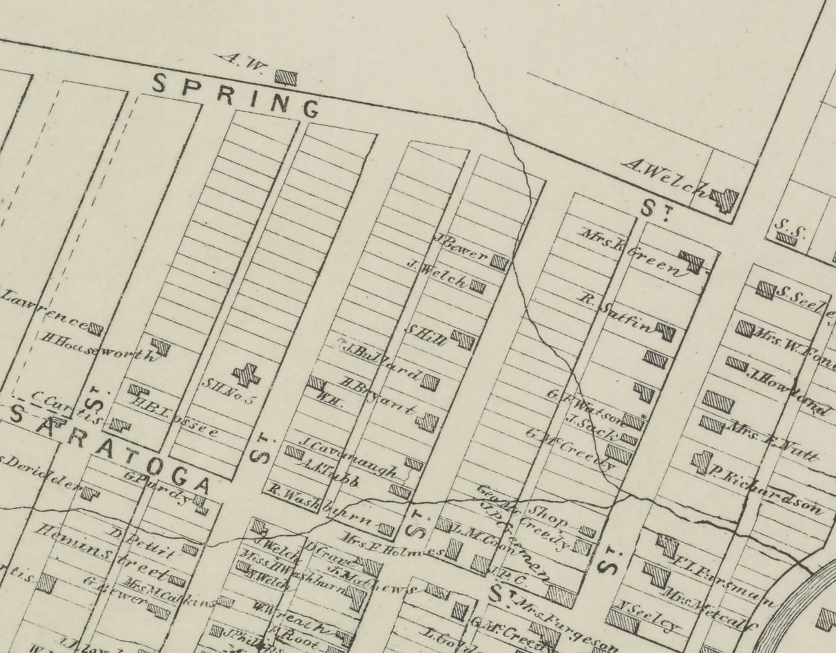 1866 Town Map of Schuylerville New York
