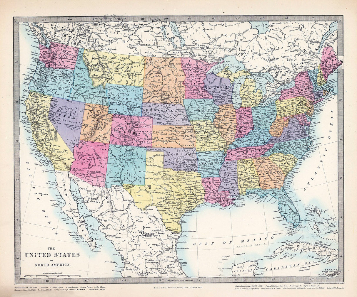 1872 Map of The United States