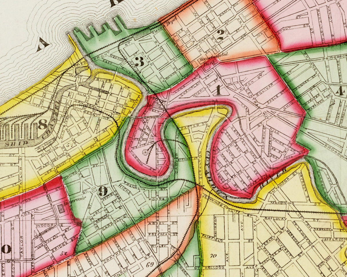 1874 Map of Cleveland Ohio
