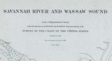 1878 Nautical Chart of Savannah River and Wassaw Sound Georgia