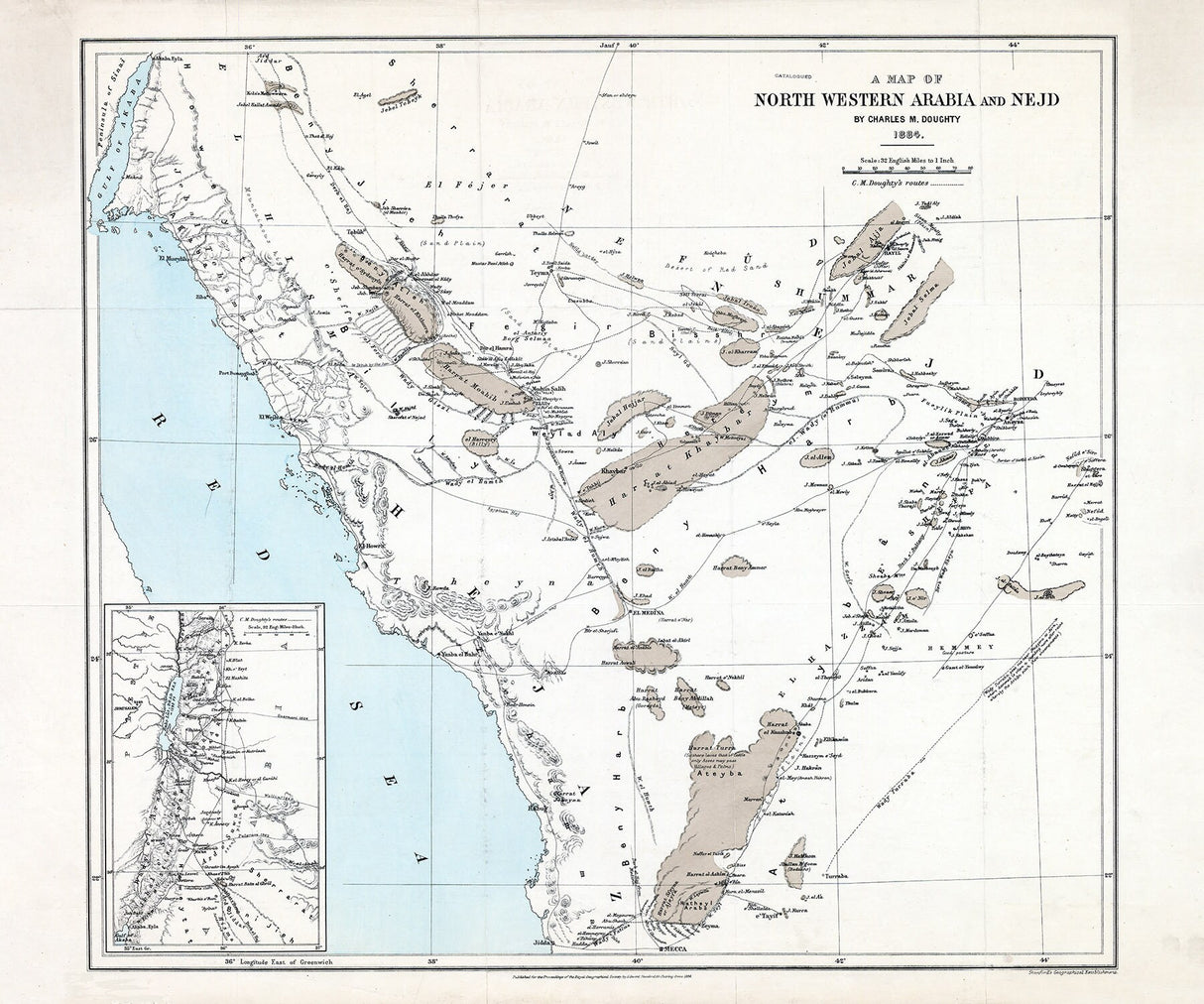 1884 Map of North Western Arabia